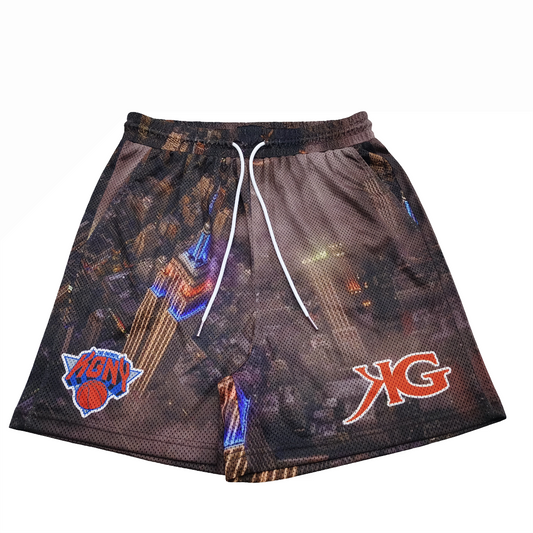 KGNY city lights mesh shorts.