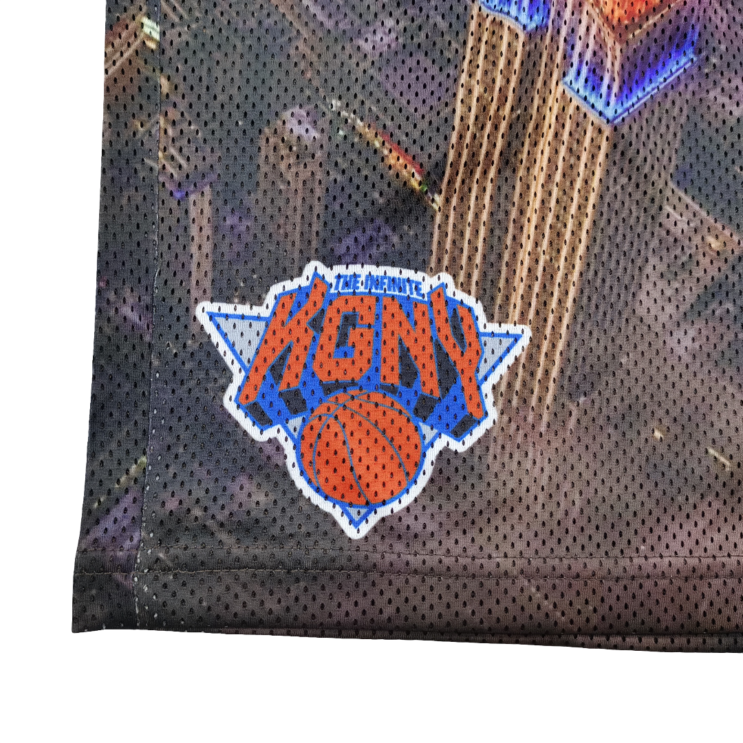 KGNY city lights mesh shorts.